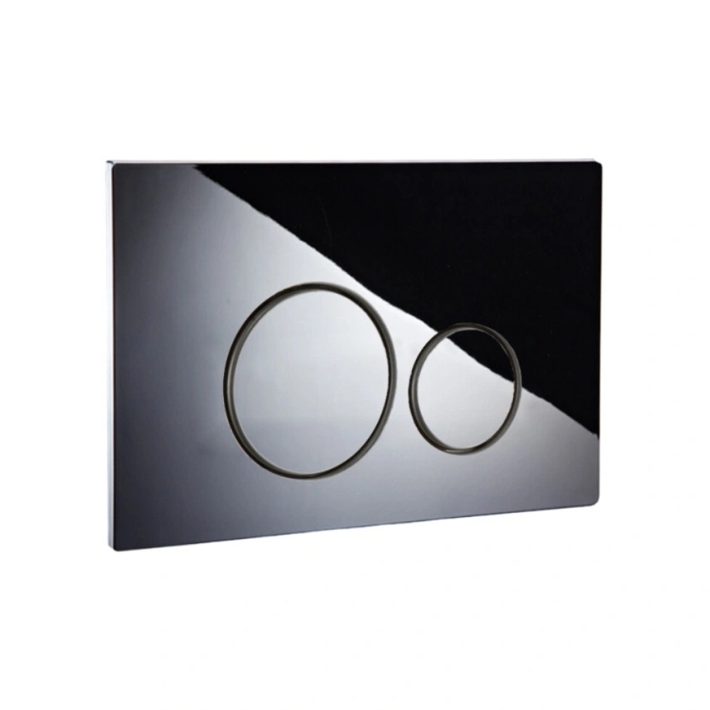 Product Cut out image of the Zero 3 Polished Stainless Steel Dual Flush Plate SAN1015